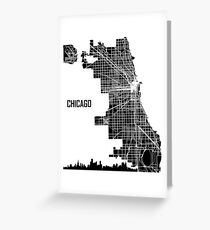 Chicago Illinois Street Map - Black Greeting Card