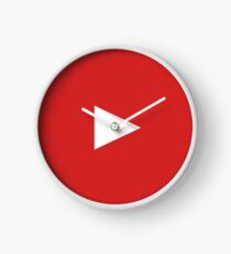 YouTube Play Button Logo Clock