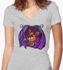 Foxy Five nights at freddy Women's Fitted V-Neck T-Shirt