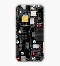Black circuit board iPhone Case