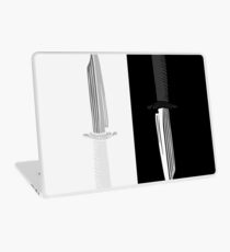 Double Dark + White Knives Illustration Laptop Skin