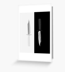 Double Dark + White Knives Illustration Greeting Card