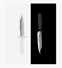 Double Dark + White Knives Illustration Photographic Print