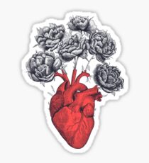 Heart with peonies Sticker