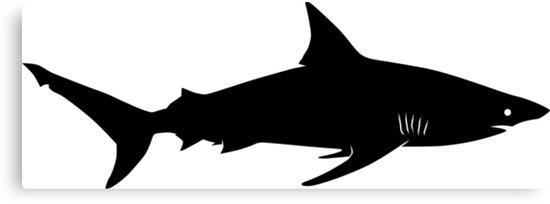 Download "Blacktip Shark Silhouette (Black)" Canvas Prints by ...
