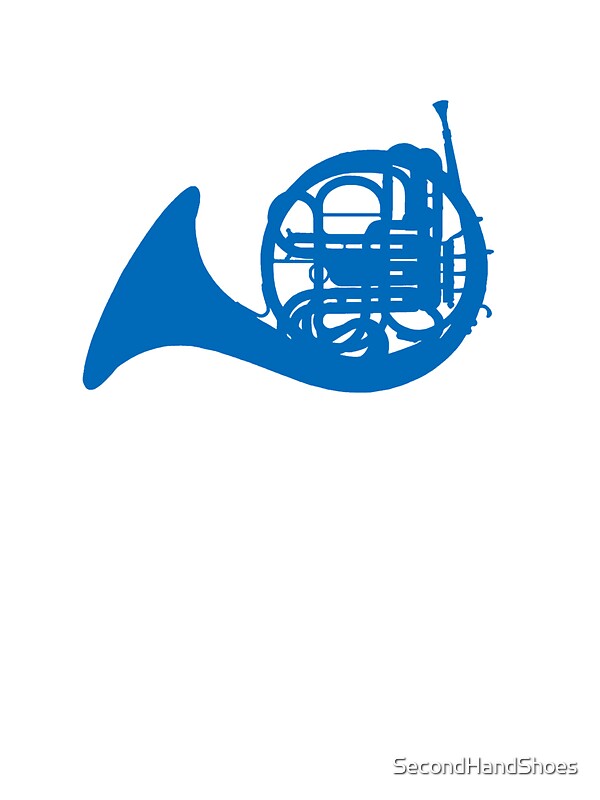 "Blue French horn" Stickers by SecondHandShoes | Redbubble