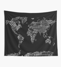 Tela decorativa notas de música de mapa mundial 2