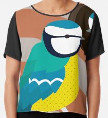Blaue Titten in Nistkasten Illustration Chiffontop
