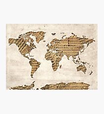 world map music notes 5 Photographic Print