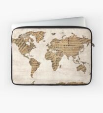 world map music notes 5 Laptop Sleeve