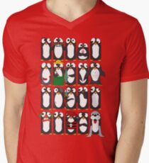 Here Be Penguins Men's V-Neck T-Shirt