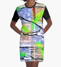 Montage with Rock Motif Graphic T-Shirt Dress