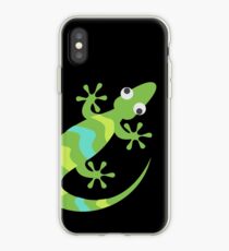 Vinilo o funda para iPhone Gecko Lizard Sleeker Emoji Fun Cute Green