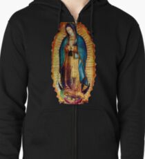 Our Lady of Guadalupe Tilma Replica Zipped Hoodie