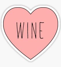 I Love Wine Heart Sticker