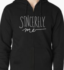 Mit freundlichen Grüßen Ich (Weiß über Schwarz) Kapuzenjacke