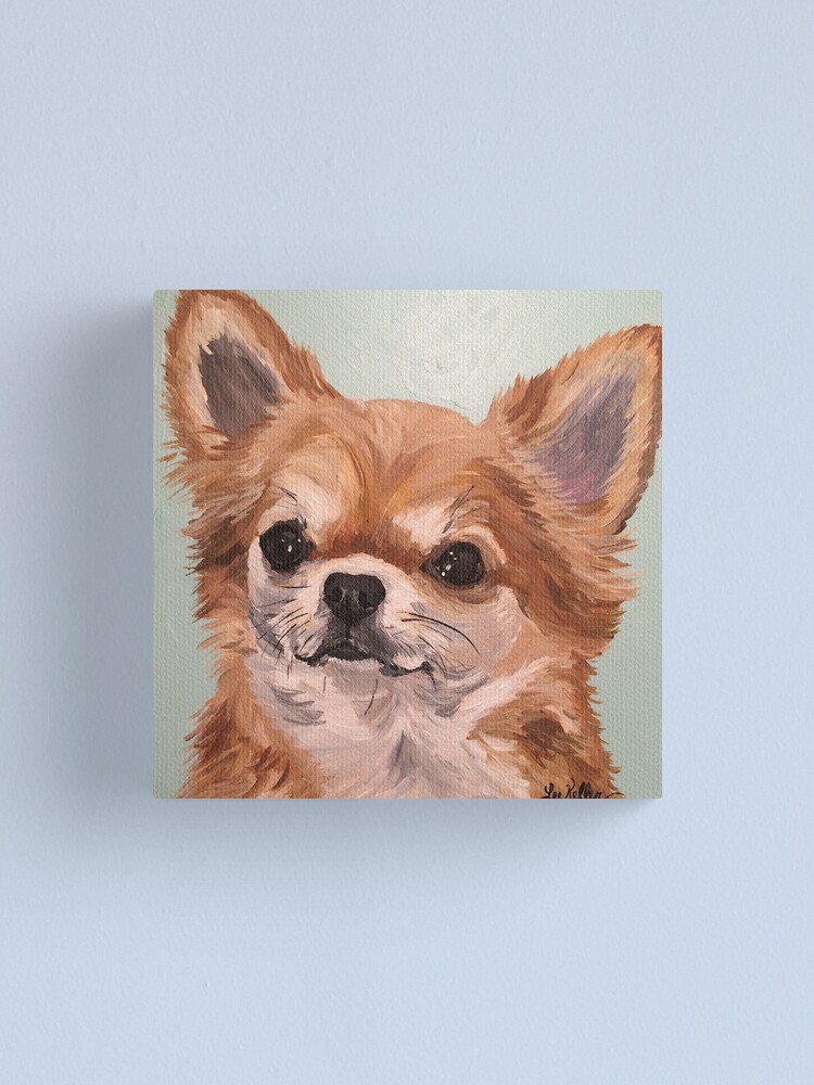Long Hair Chihuahua Dog Art By Lee H Keller Canvas Print By