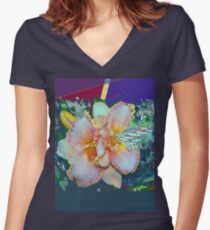 Day lily splendor Women's Fitted V-Neck T-Shirt