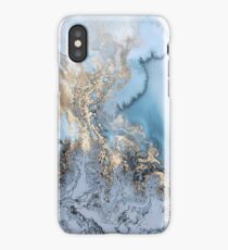 Blue Gold Marble iPhone Case