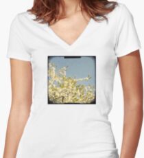 Cherry blossom Women's Fitted V-Neck T-Shirt