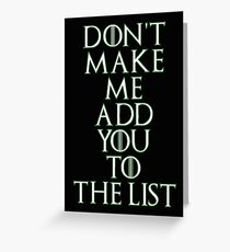 game of thrones Greeting Card