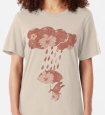 Song of the Rain (Floral pattern) Slim Fit T-Shirt