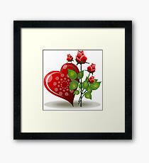 Flowers heart nature romance roses valentines Framed Print