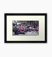 Entertaining the crowd Clunes Book Festival Victoria Framed Print