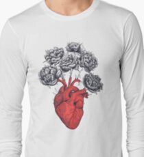 Heart with peonies Long Sleeve T-Shirt