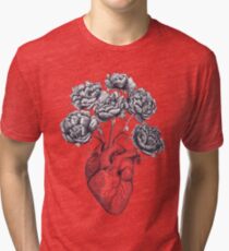 Heart with peonies Tri-blend T-Shirt