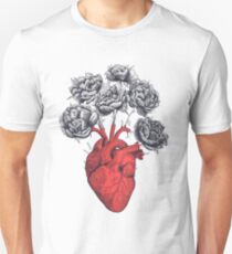 Heart with peonies Unisex T-Shirt
