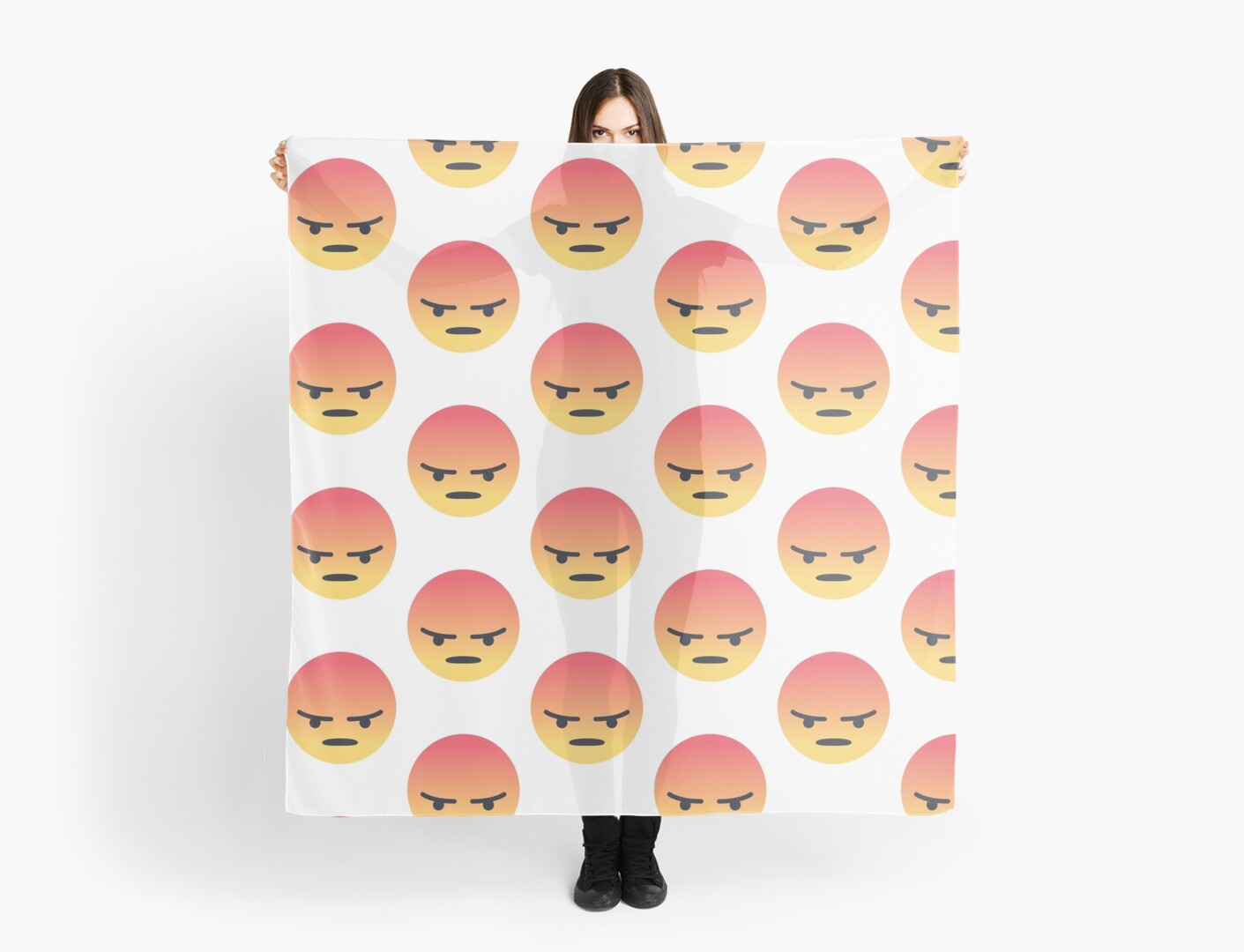 Facebook Angry Reaction Angery Meme V2 Scarves By Fandemonium