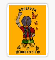 Pegatina Resistir sobrevivir (versión en color)