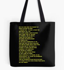 The Tragedy of Darth Plagueis the Wise Tote Bag
