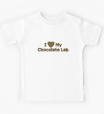 Camiseta para niños Amo mi laboratorio de chocolate