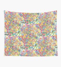 heptagons and loops exchanging phone numbers Wall Tapestry