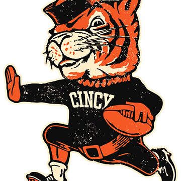 Cincinnati Reimagined Vintage Fighting Mascot - Cincinnati Bengals -  Sticker