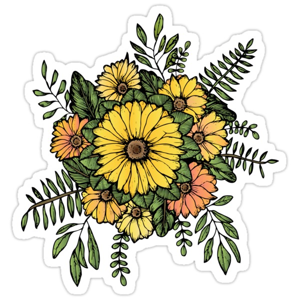 Sunflowers Stickers By Monjaro Redbubble 5025