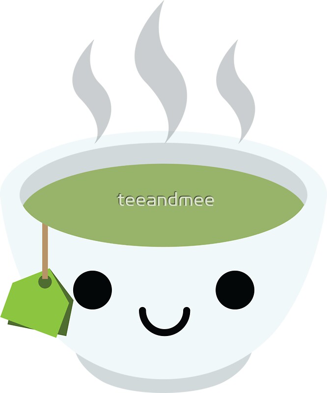 "Green Tea Emoji Happy Smiling Face" Stickers by teeandmee Redbubble