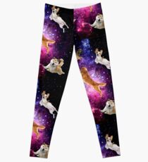 Welpen, die Kosmos fliegen Leggings