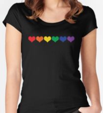 LGBT farbige Herzen Tailliertes Rundhals-Shirt