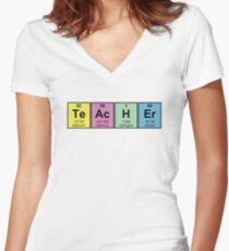 Science Teacher Chemical Elements Women's Fitted V-Neck T-Shirt