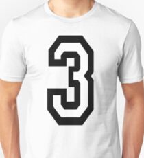 3, TEAM SPORTS, NUMBER 3, THREE, THIRD, Competition, Tri, Triple Slim Fit T-Shirt