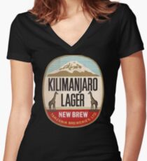 KILIMANJARO LAGER VINTAGE LOGO Women's Fitted V-Neck T-Shirt