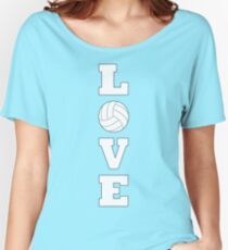 Liebes-Volleyball-vertikaler weißer Typografie-Entwurf Baggyfit T-Shirt
