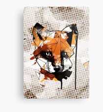 Geometric Watercolor Fox Metal Print
