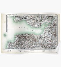 Vintage Map Bristol Channel England and Wales Poster