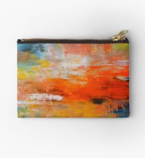 Red abstract sunset landscape painting Studio Pouch