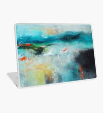 Newton's Alchemy Print from Original Aqua Blue Painting Laptop Skin