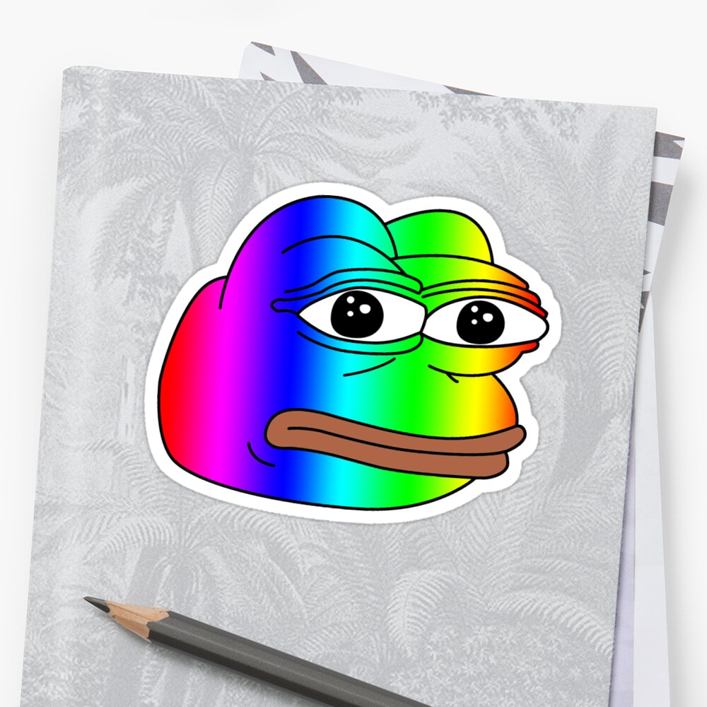 Pepe Meme Frog Rainbow Stickers By Tshirtwaffle Redbubble